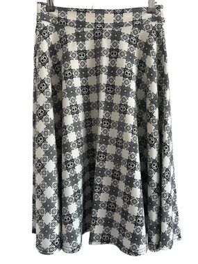 RockSteady Black and White Skull Swing Skirt